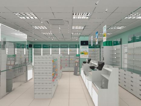 Дизайн торгового зала аптеки